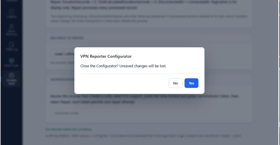 Close the Configurator?