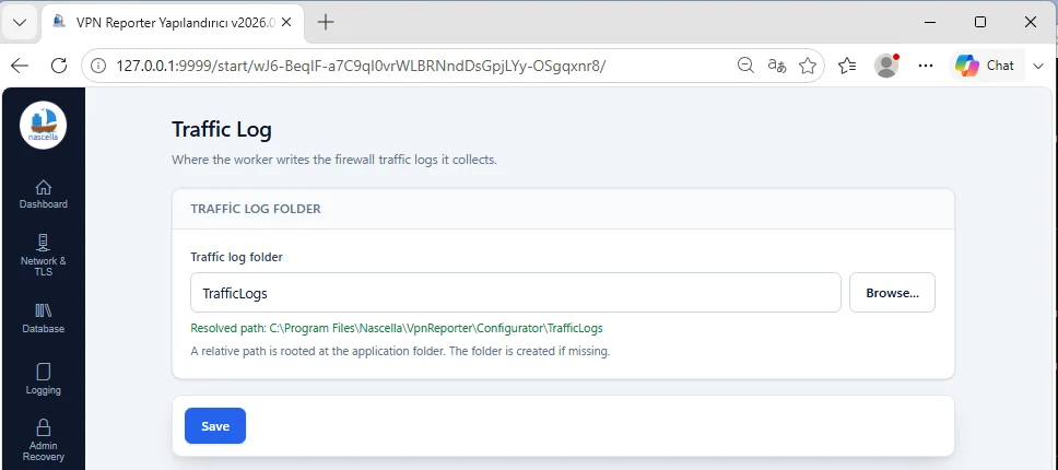 Traffic log folder