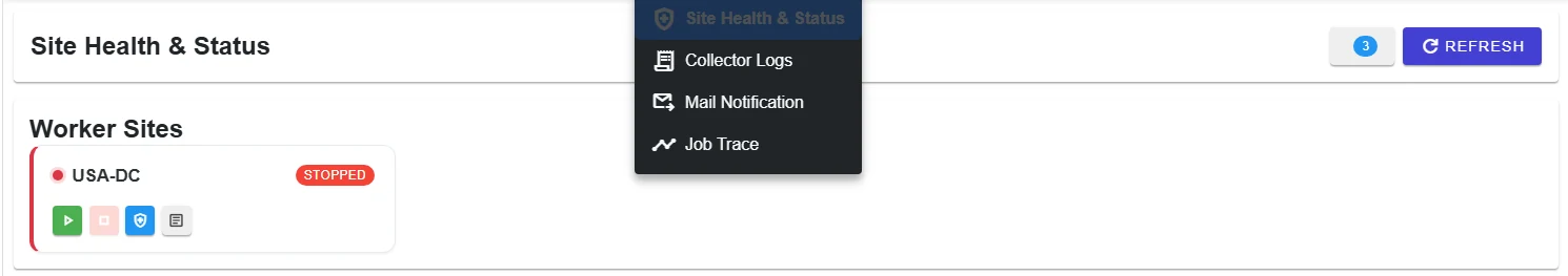 Site stopped